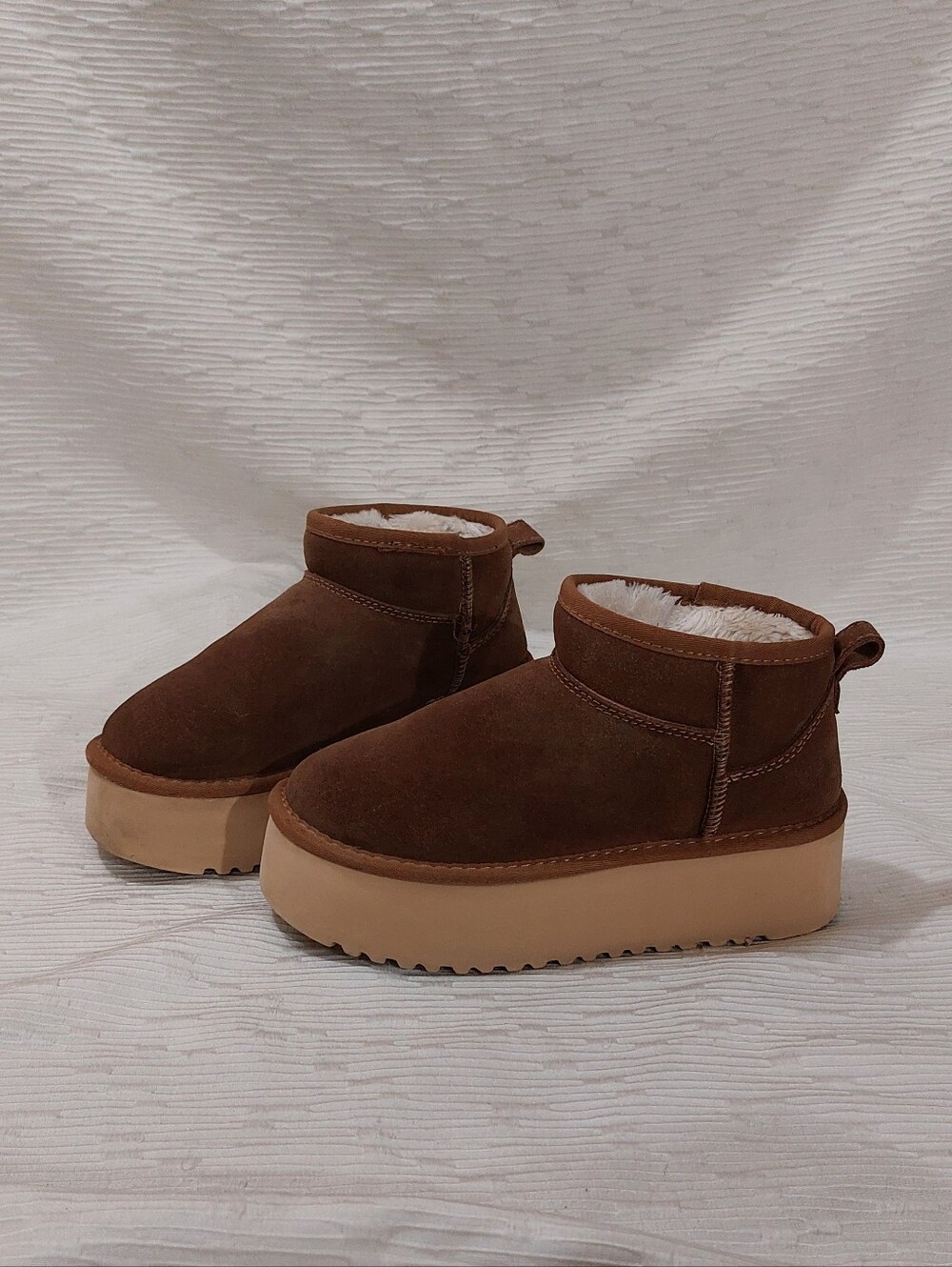 Project Cloud Brown Suede Platform Booties Size 6 - Picture 1 of 10